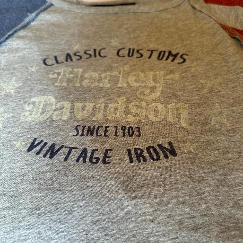 Harley Davidson - T-shirt, Classic Customs Vintage Iron Logo, Size:Large